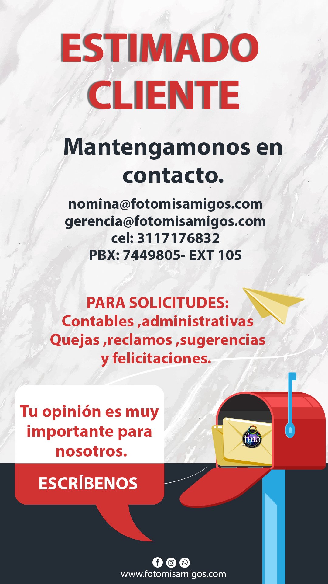 ESTIMADO CLIENTE
