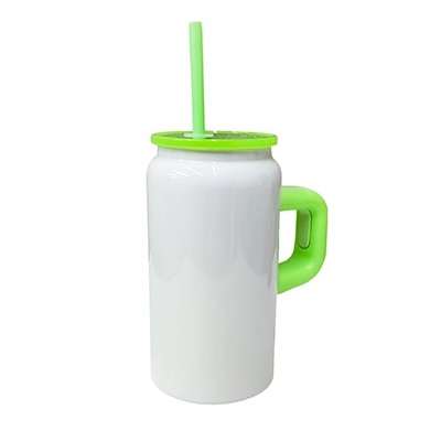 Termo Sublimable con Manija 750 ml – Cristal Opalizado Verde | Ideal para Personalizar