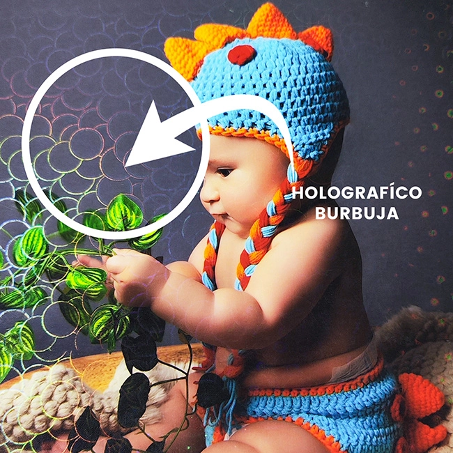 Laminado Holográfico para Fotografías – Acabado Burbuja o Engranaje