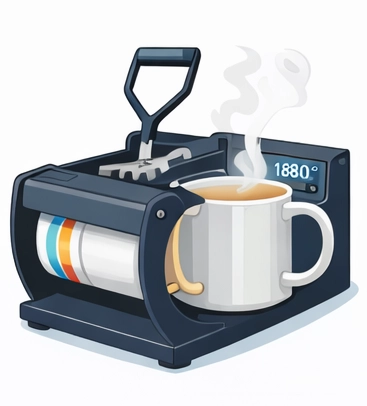 mug personalizado en proceso de sublimacion