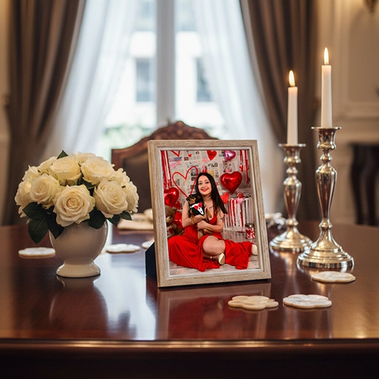 Portarretrato nogal clásico premium